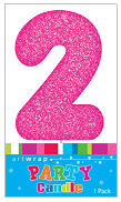Pink Glitter Number 2 Candle
