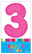 Pink Glitter Number 3 Candle