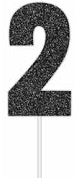 Number 2 Black Cake Topper