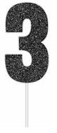 Number 3 Black Cake Topper