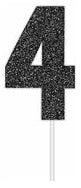 Number 4 Black Cake Topper