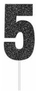Number 5 Black Cake Topper