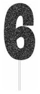 Number 6 Black Cake Topper