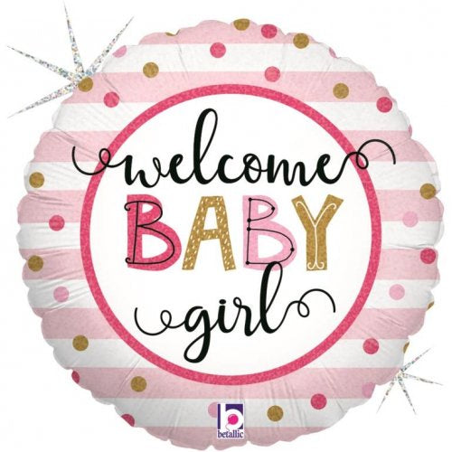 Baby Girl Stripes Foil Balloon