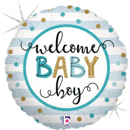Baby Boy Stripes Foil Balloon