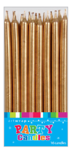 Gold Candles, Pack of 16