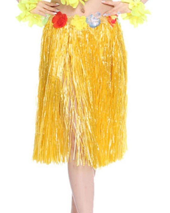 Girls Yellow Grass Skirt  Yellow Kids Hawaiian Hula Skirt Costume