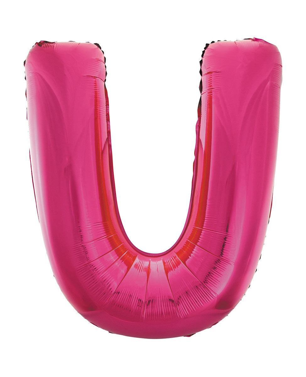 Hot Pink Letter U Megaloon