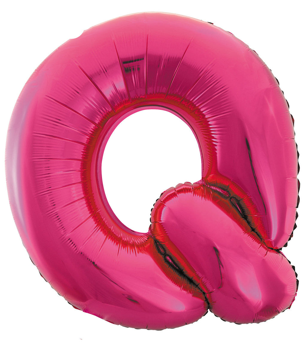 Hot Pink Letter Q Megaloon
