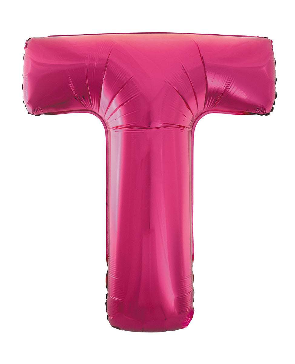 Hot Pink Letter T Megaloon