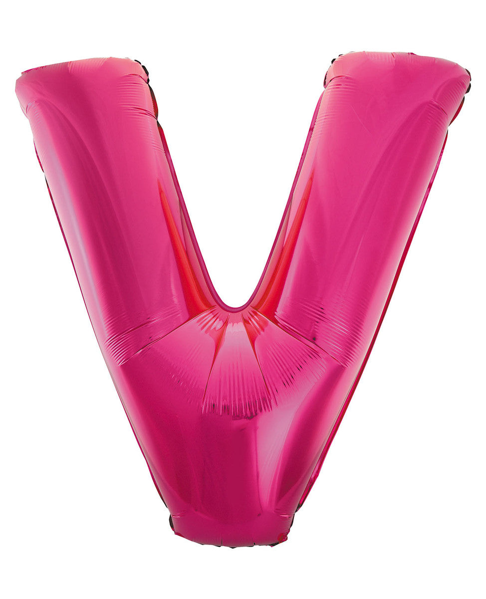 Hot Pink Letter V Megaloon