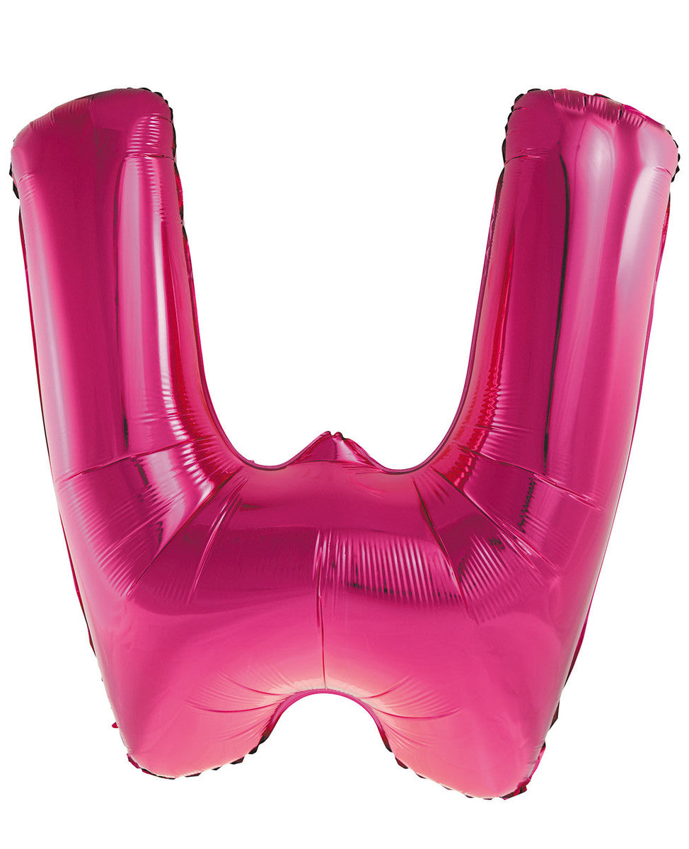 Hot Pink Letter W Megaloon