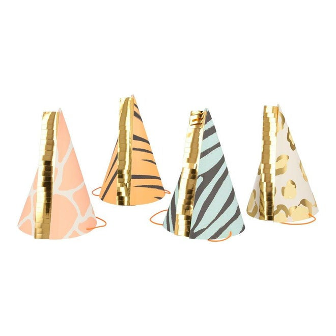 Meri Meri Safari Animals Party Hats (Set of 8)
