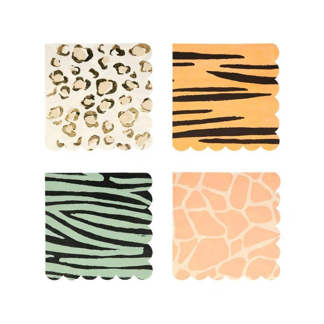 Meri Meri Safari Animal Print Lunch Napkins (Set of 16)