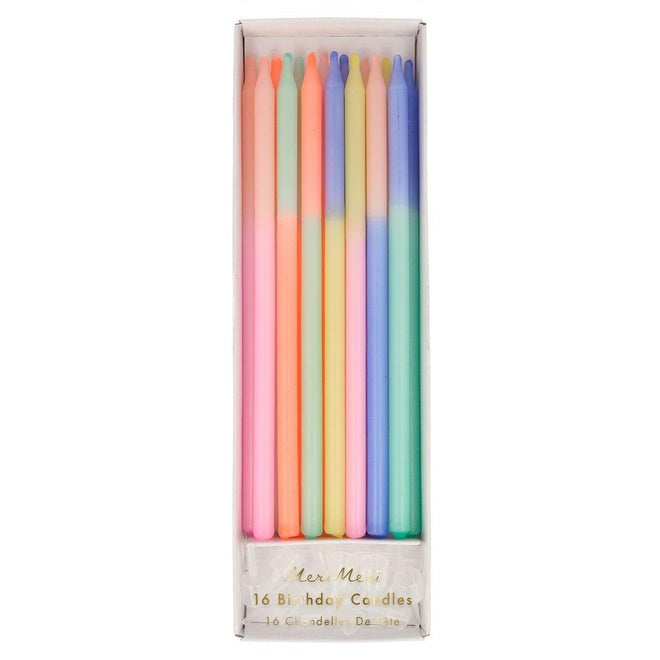 Meri Meri Multi Colour Block Candles (Set of 16)
