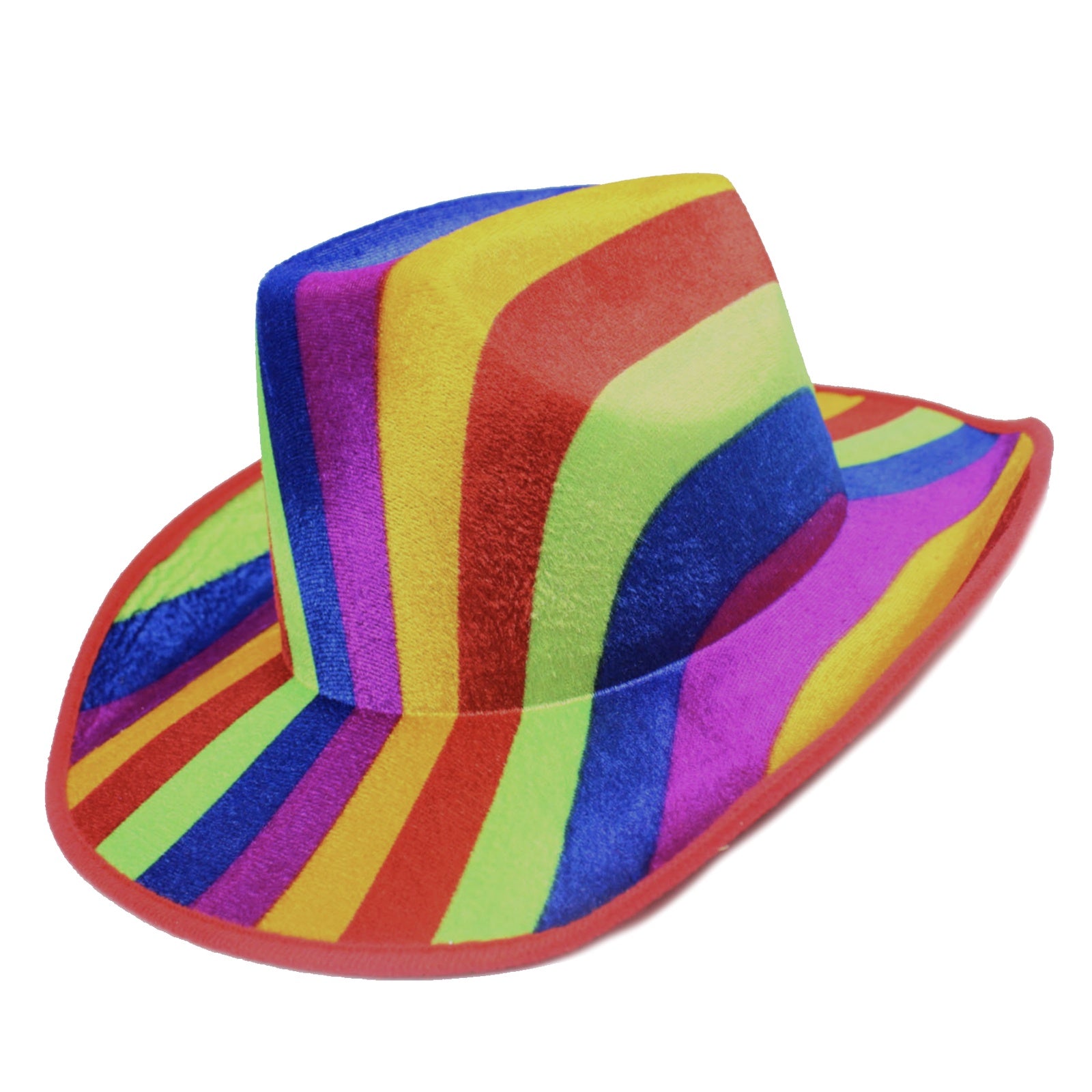Rainbow Velour Cowboy Hat