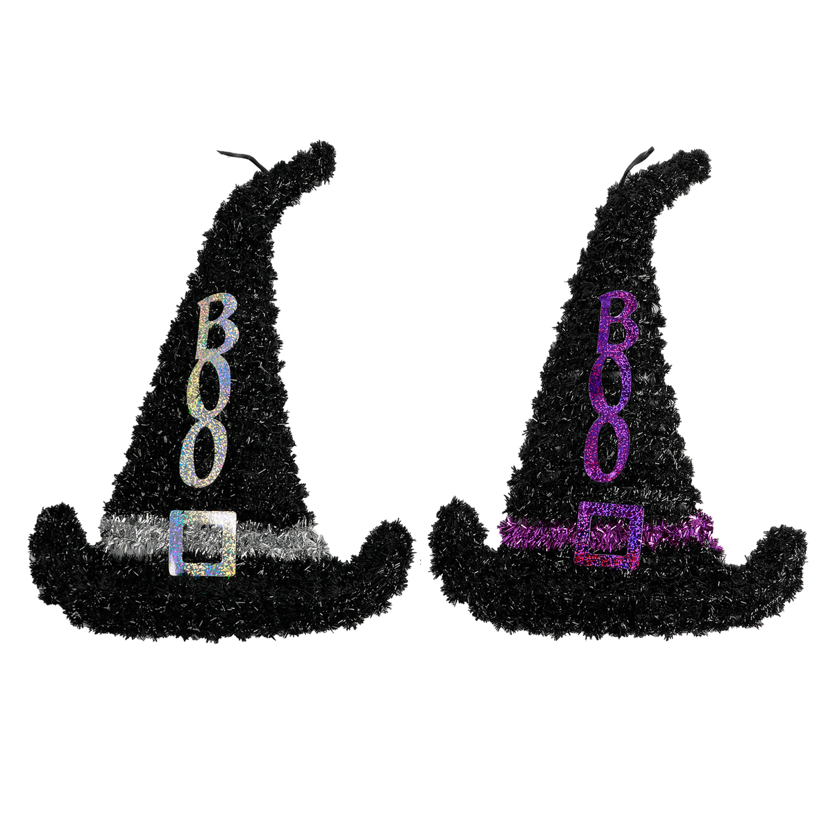 Tinsel BOO Hat Hanging Decoration
