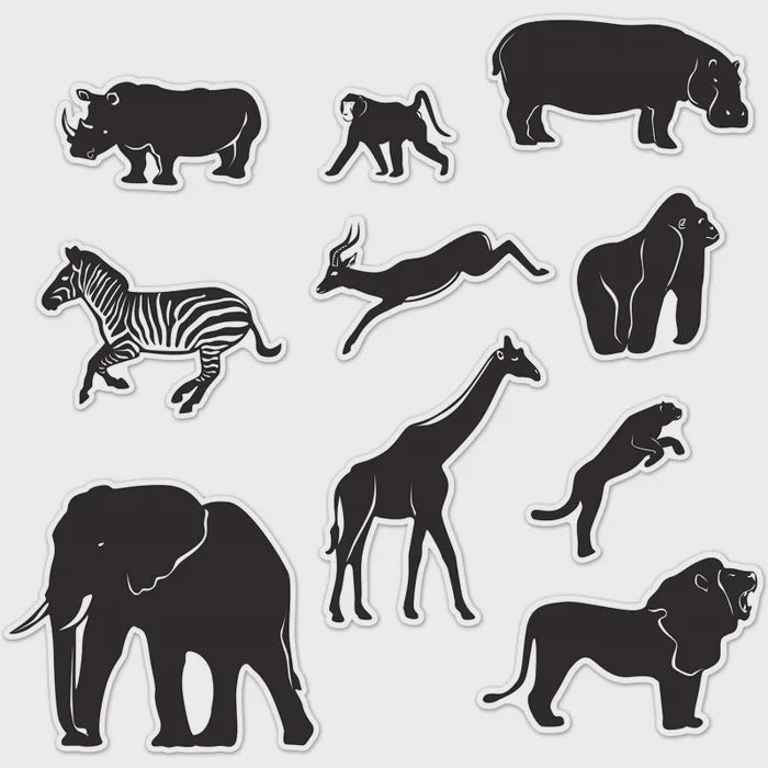Jungle Animal Silhouettes 10pk