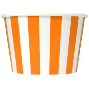Striped Orange Ice Cream Bowls 12 Pack