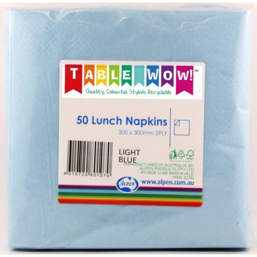 Light Blue Lunch Napkins Pack of 50