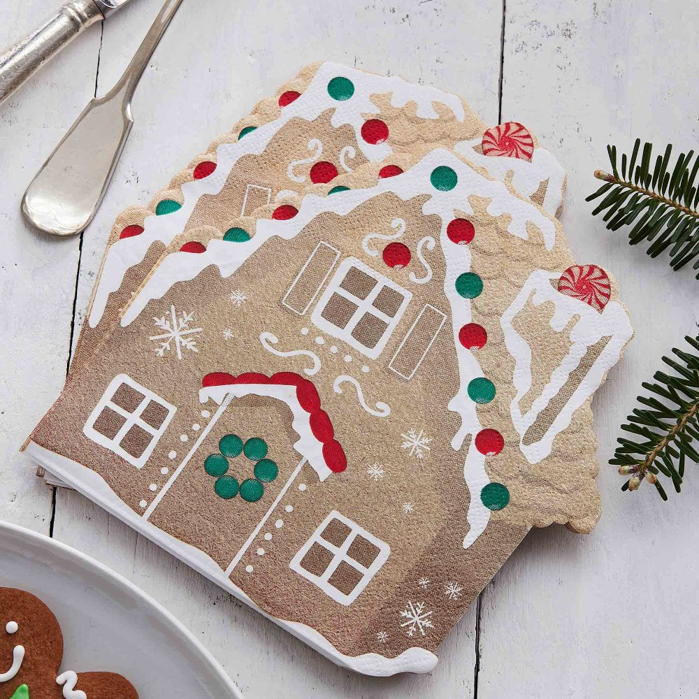 Let it Snow Gingerbread House Napkins