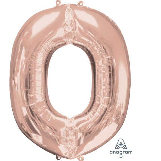 Rose Gold Letter O Supershape Foil Balloon