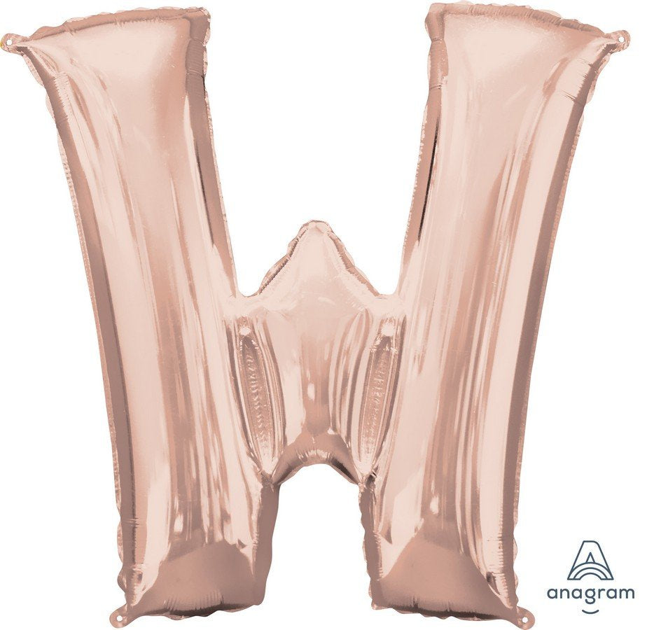 Rose Gold Letter W Supershape Balloon