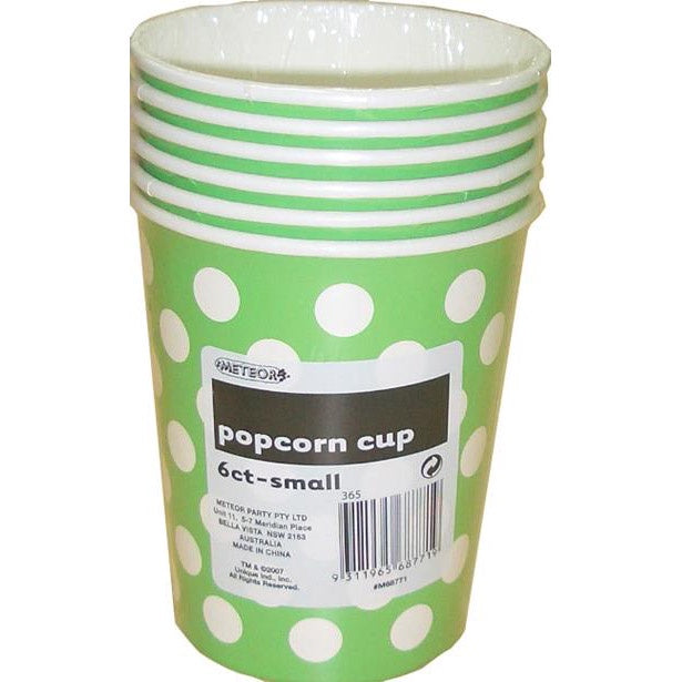 Popcorn Cups Lime Green Small 6pc