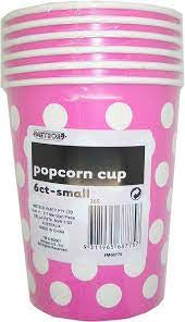 Popcorn Cups Hot Pink Small 6 pc