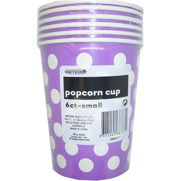 Popcorn Cups Purple Small 6pc