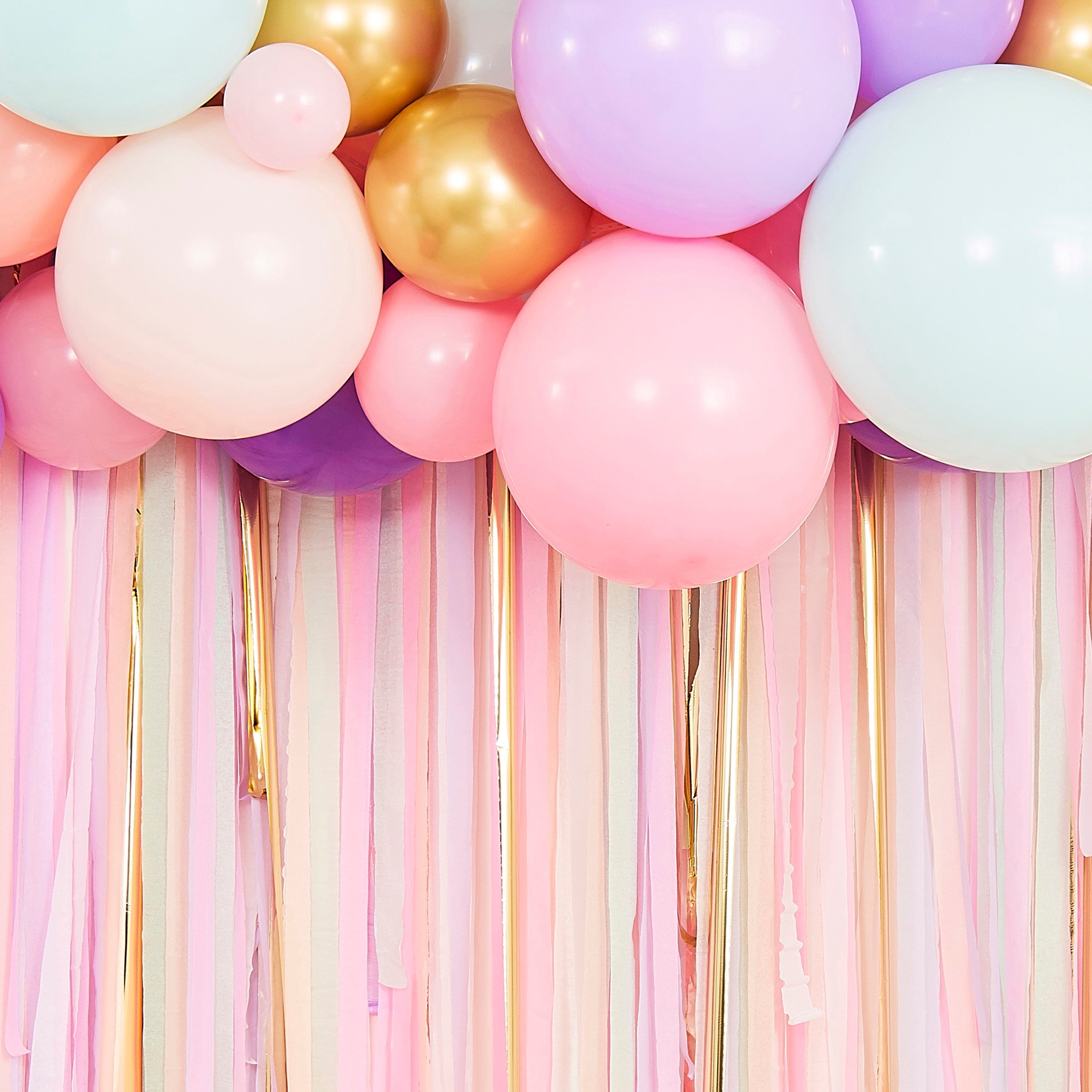 Ginger Ray Pastel Streamer & Balloon Party Backdrop Kit