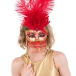 Belly Dancer Gold & Red Eye Mask on Stick
