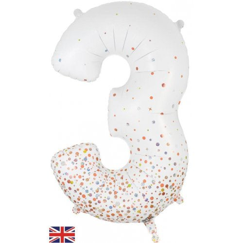 Sparkling Fizz Number 3 Supershape Foil Balloon