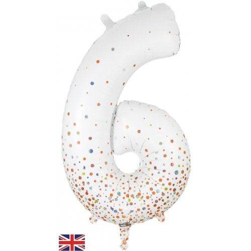 Sparkling Fizz Number 6 Supershape Foil Balloon
