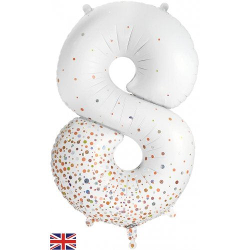 Sparkling Fizz Number 8 Supershape Foil Balloon