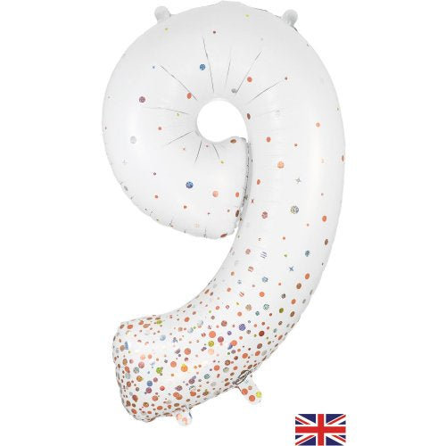 Sparkling Fizz Number 9 Supershape Foil Balloon