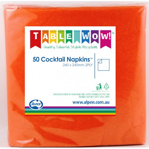 Orange Cocktail Napkins
