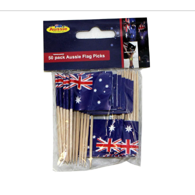 Aussie Flag Picks 50 Pack