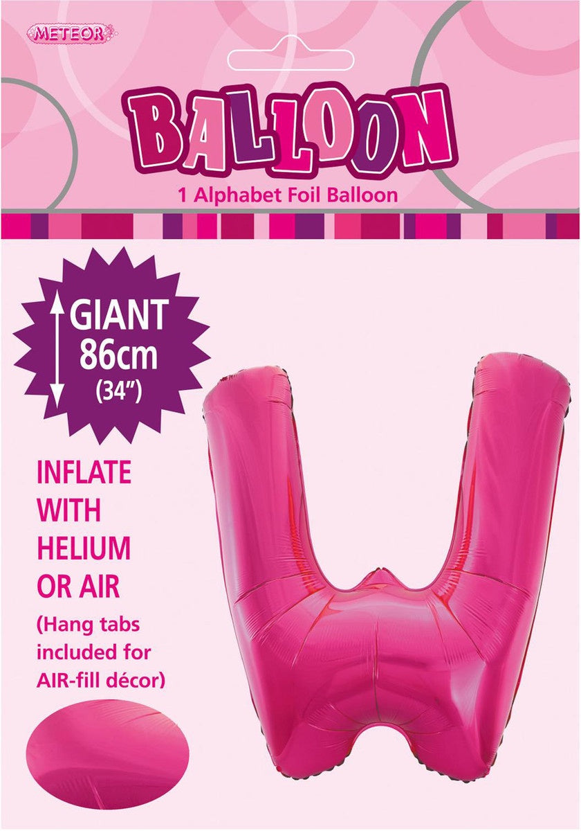 Hot Pink Letter W Megaloon