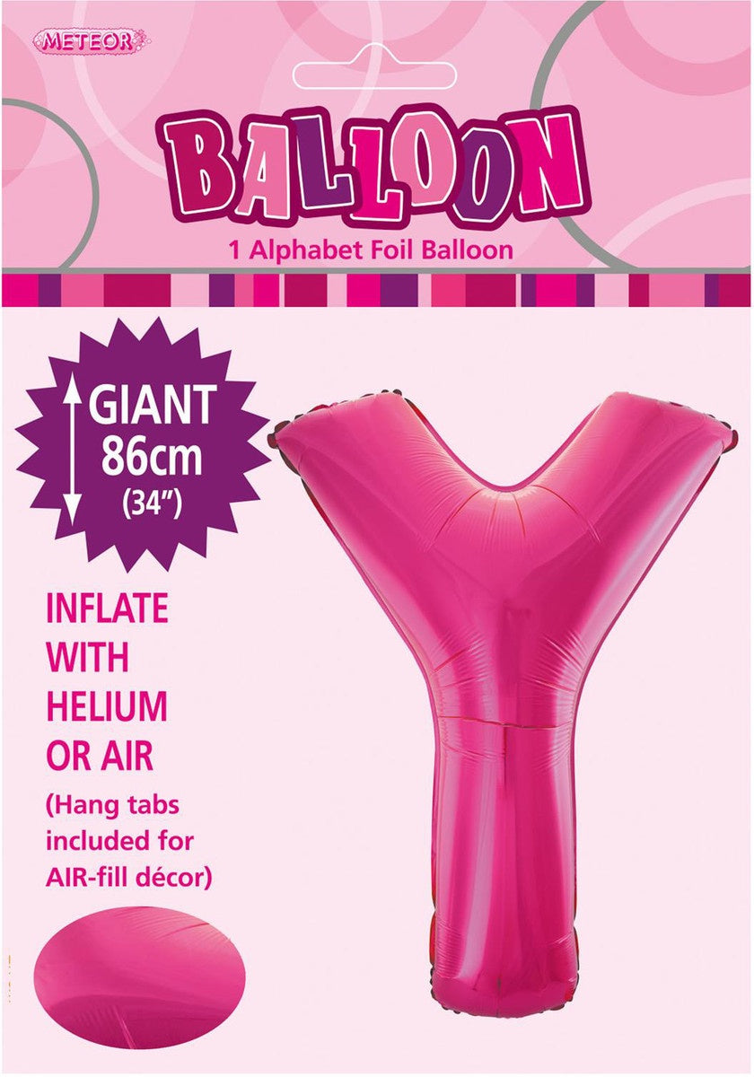 Hot Pink Letter Y Megaloon
