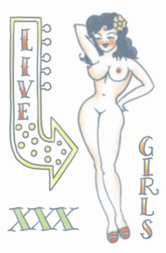 1950s Pin Up Girl Temporary Tattoo