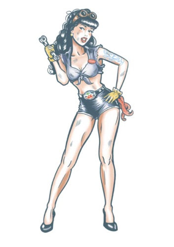 Mechanic - Pin Up Temporary Tattoo