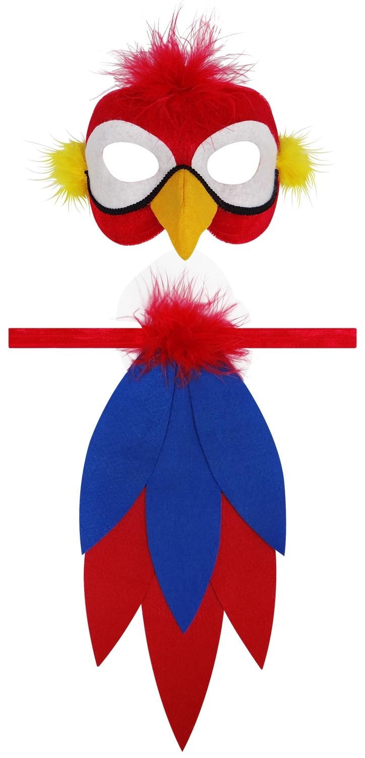 Deluxe Tropical Parrot Mask and Tail Set
