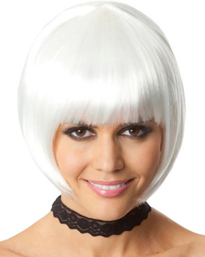 Party Bob Platinum White Costume Wig
