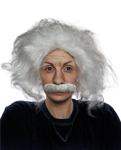 Mad Scientist Costume Wig and Mo
