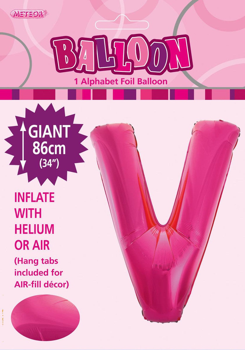 Hot Pink Letter V Megaloon