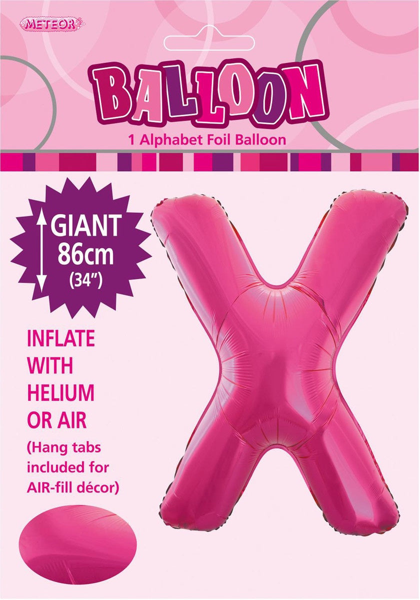 Hot Pink Letter X Megaloon