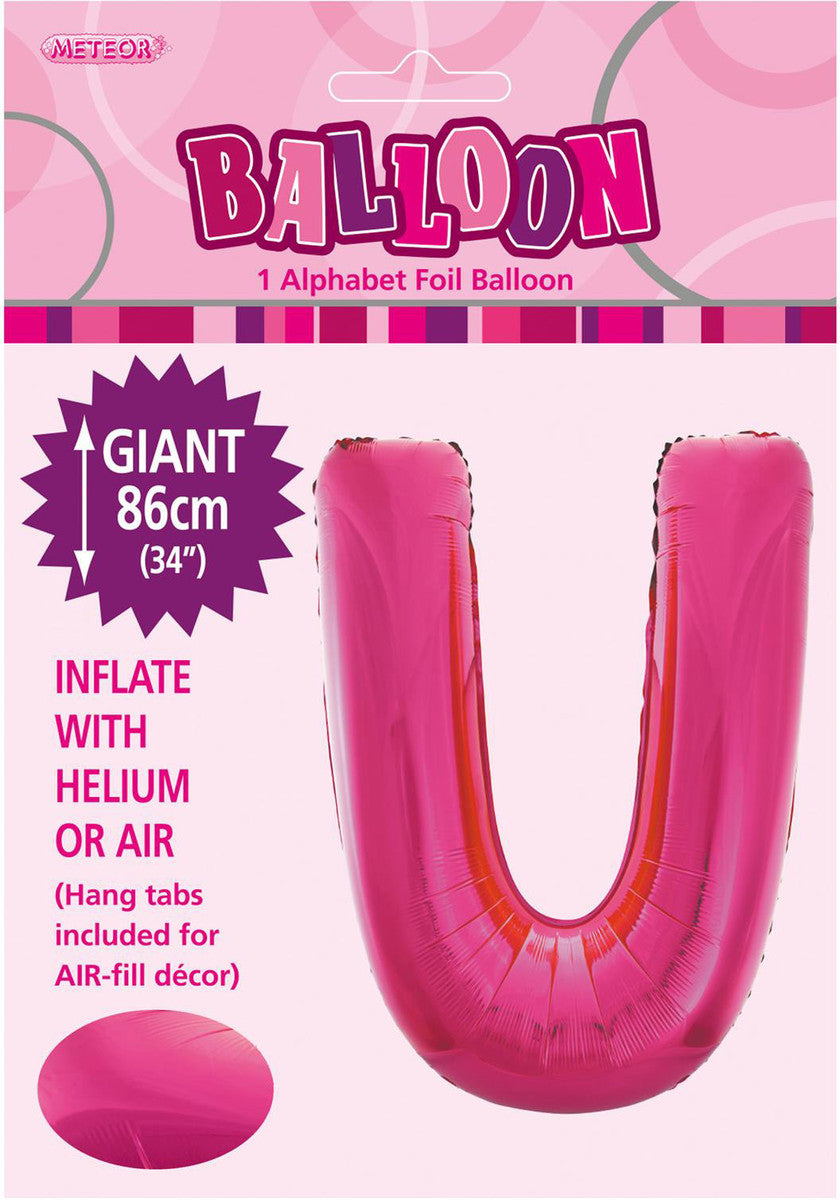 Hot Pink Letter U Megaloon
