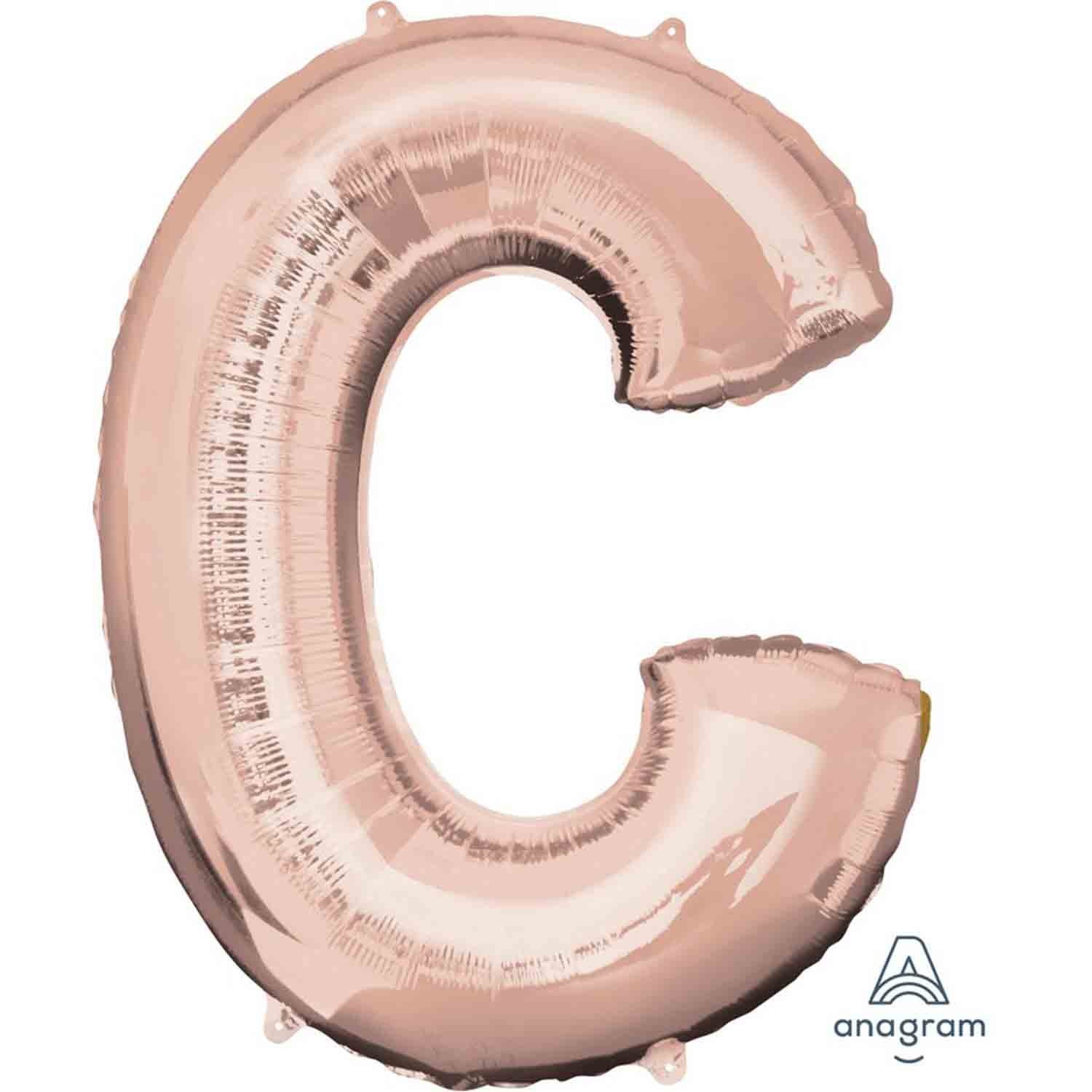 Rose Gold Letter C Supershape Foil Balloon