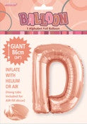 Rose Gold Letter D Megaloon
